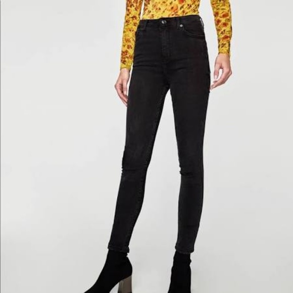 zara black skinny jeans